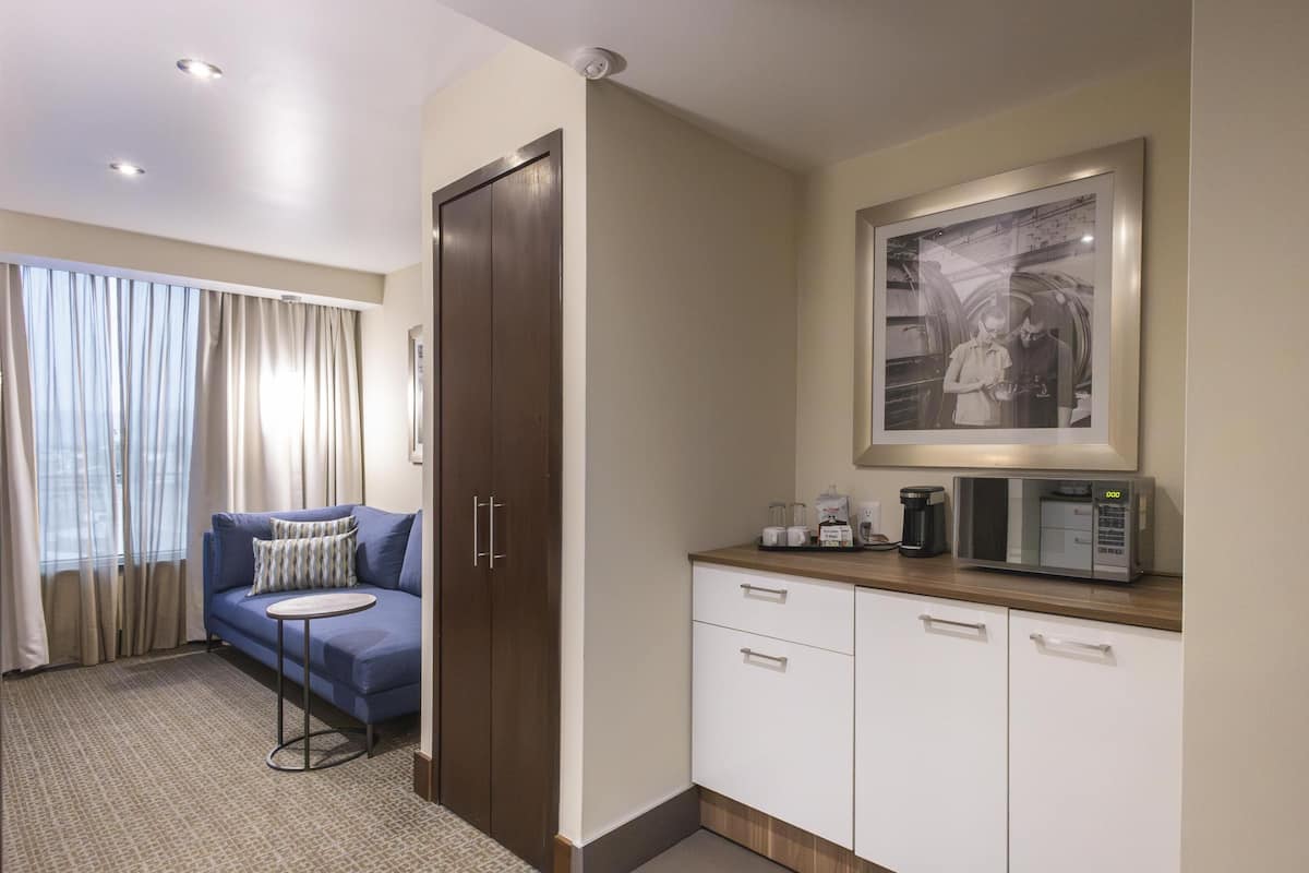 Studio, 1 King Bed, Non Smoking, Microwave | Living area | Flat-screen TV