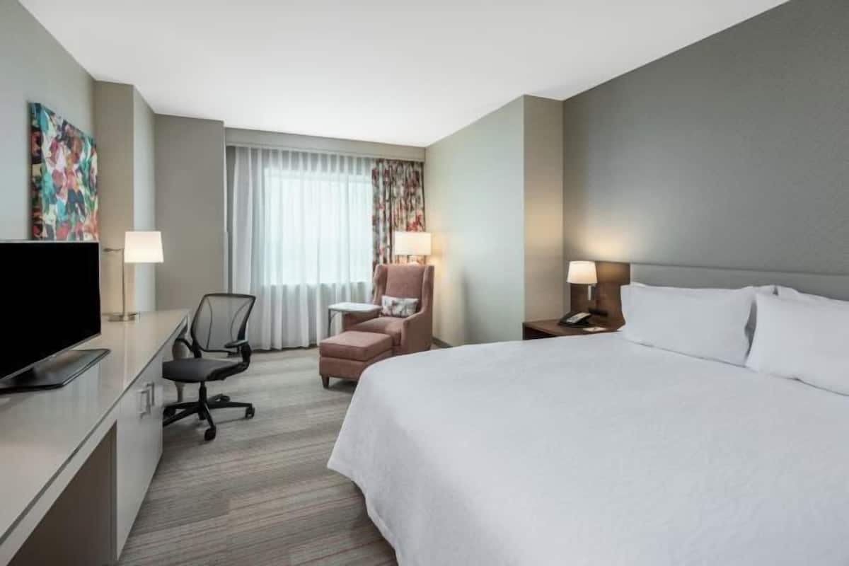 Hypo-allergenic bedding available, in-room safe, desk, laptop workspace