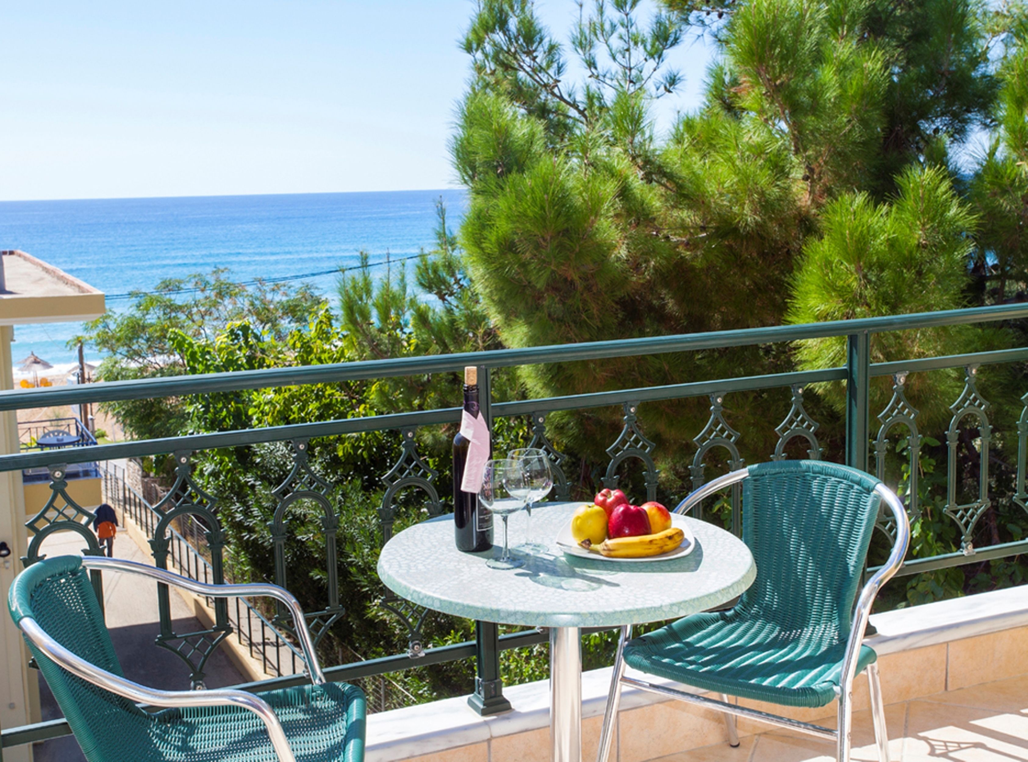 Chambre Romantique Double ou avec lits jumeaux, 1 chambre, non-fumeur, vue mer | Balcon