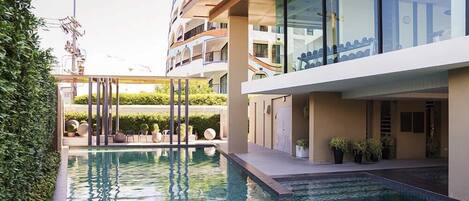 Indoor pool, outdoor pool