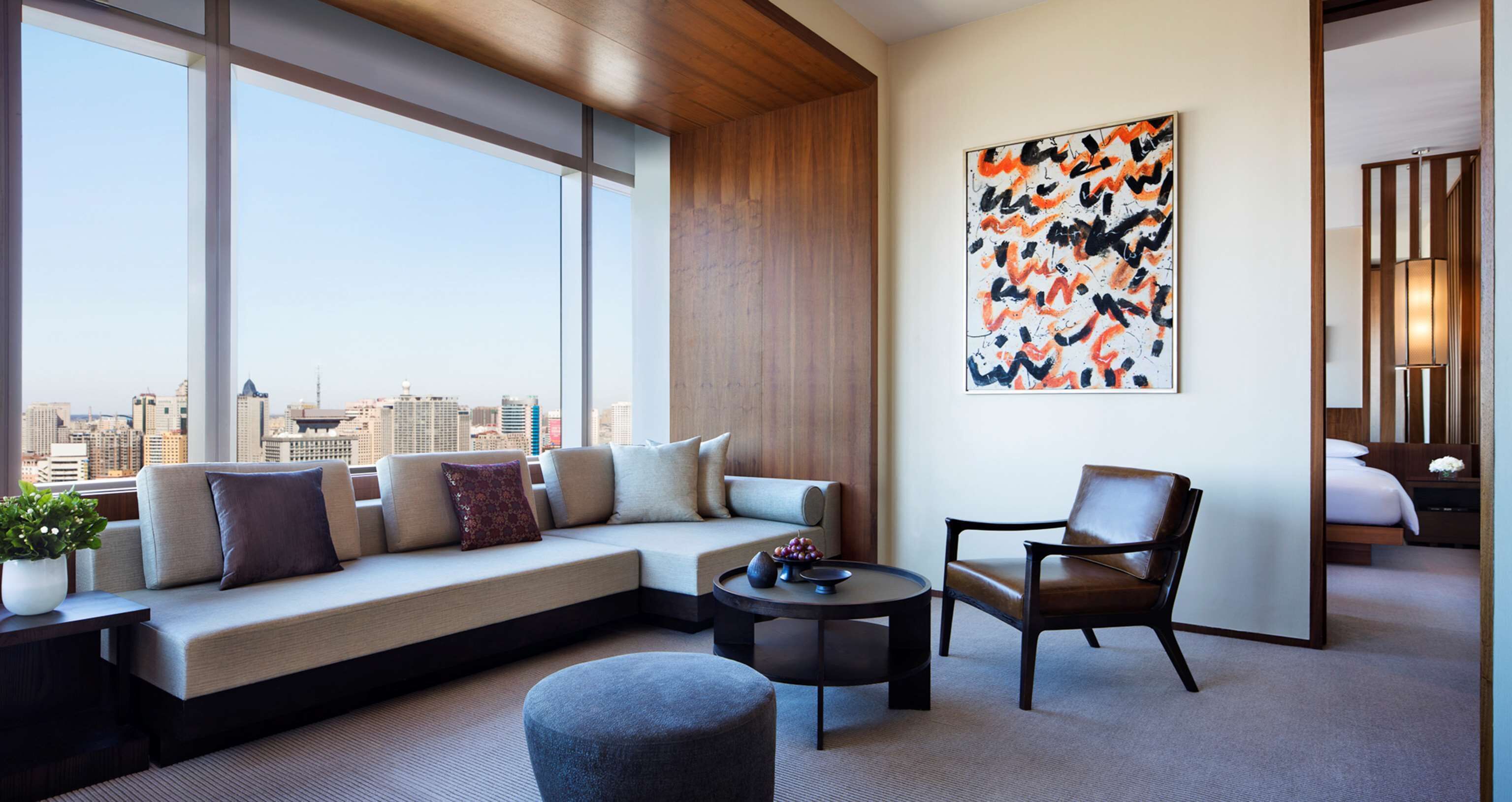 premium bedding, down duvets, memory-foam beds, minibar