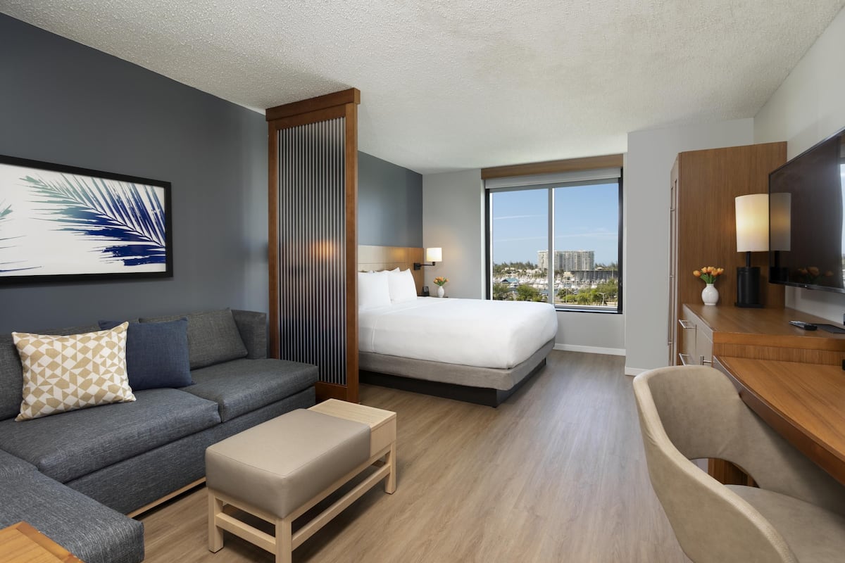 Room, 1 King Bed with Sofa bed | Premium bedding, pillowtop beds, in-room safe, desk