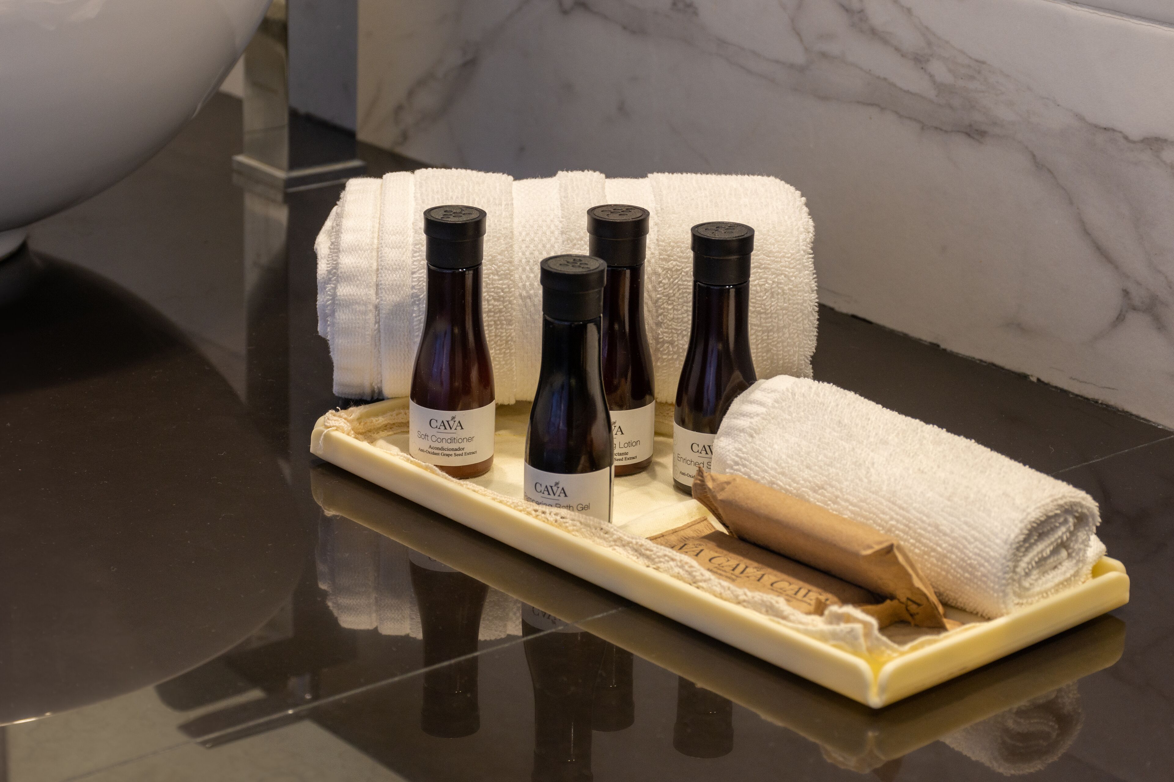 suite | bathroom | shower, rainfall showerhead, designer toiletries, hair dryer
