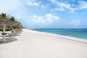 Private beach, white sand, free beach shuttle, free beach cabanas