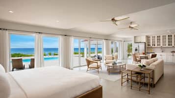 Beach Cottage, 1 King Bed with Sofabed, Private Pool, Ocean Views | Ruang tamu | TV Pintar, konsol permainan video, Netflix, pemain DVD