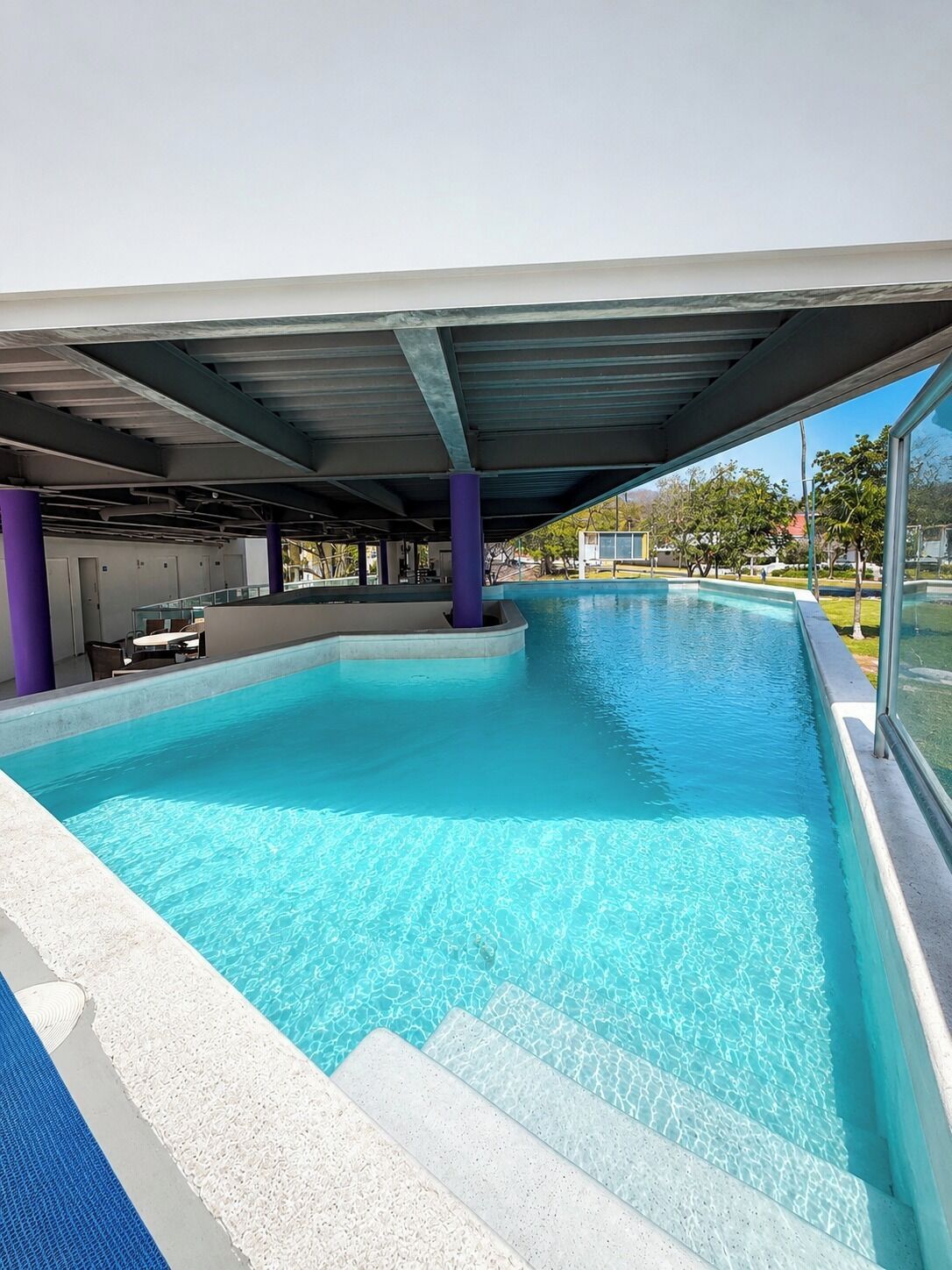 Outdoor pool, open 9:30 AM to 9:30 PM, sun loungers
