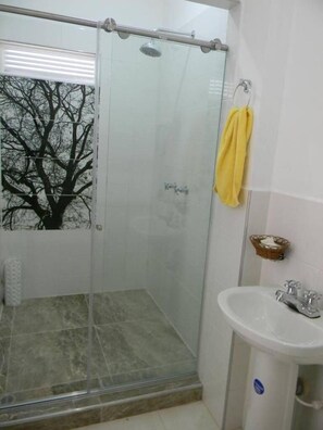 Vila Panorama, 1 Tempat Tidur King, pemandangan gunung | Kamar mandi | Shower, perlengkapan mandi gratis,  dan pengering rambut