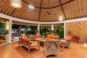 Luxury Villa, Multiple Bedrooms, Pool View, Poolside | Living area