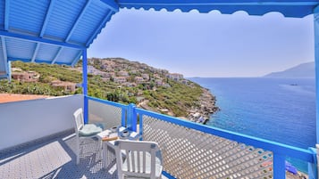Panorama kamer, 1 tweepersoonsbed, balkon, uitzicht op zee | Terras