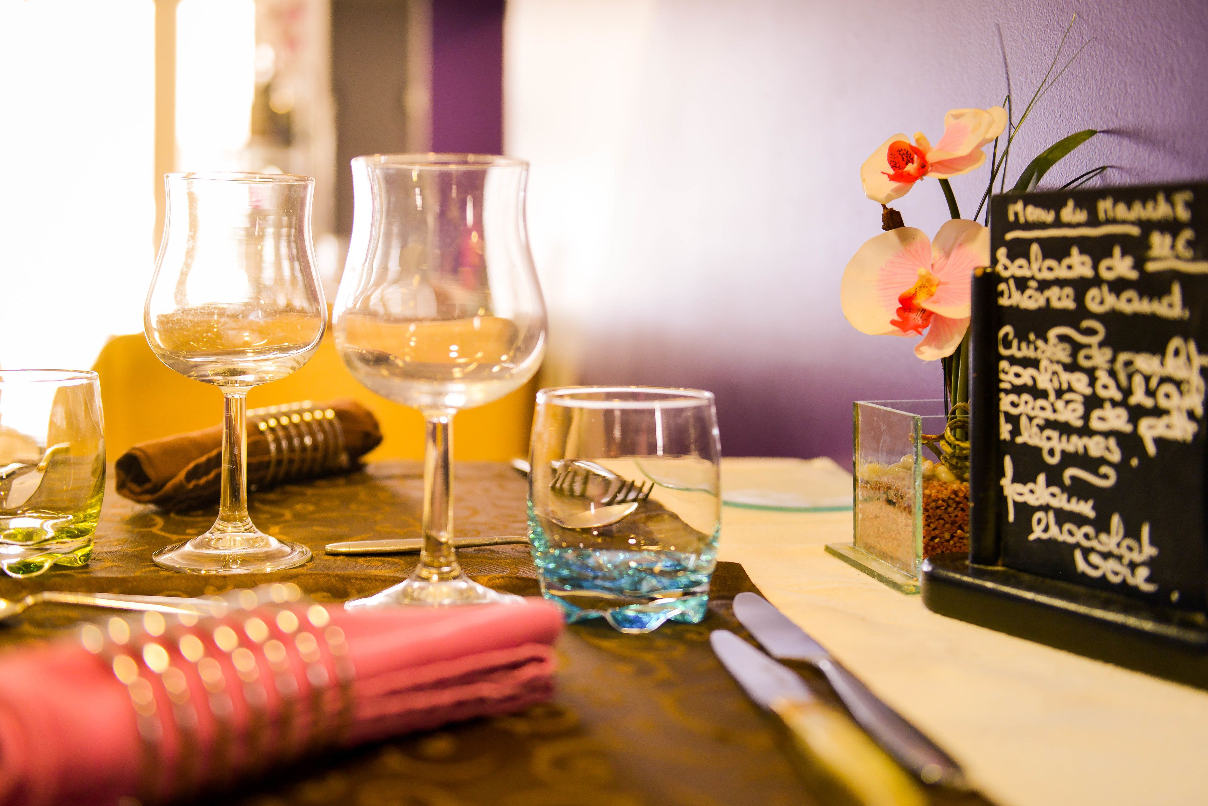 dinner served, french cuisine, pool views