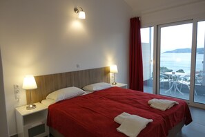 Double or Twin Room, Balcony, Sea View | Premium bedding, pillowtop beds, minibar, in-room safe - Hotel Rene (Skiathos)