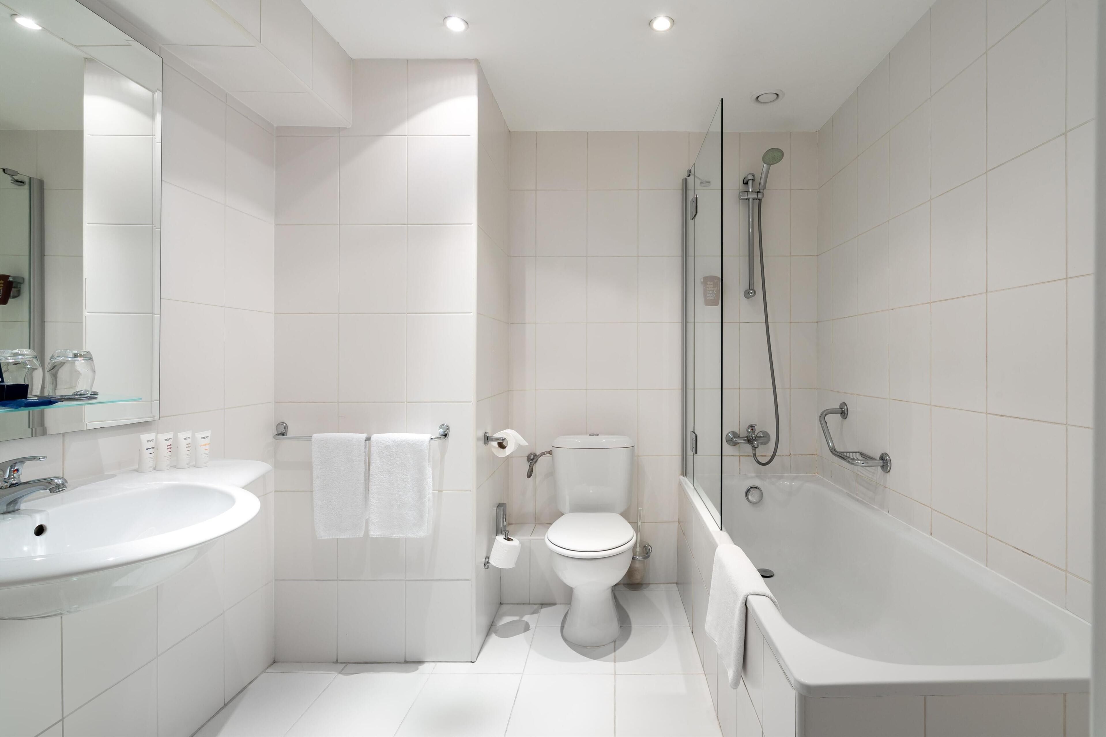 room (cozy) | bathroom | hair dryer, slippers, towels