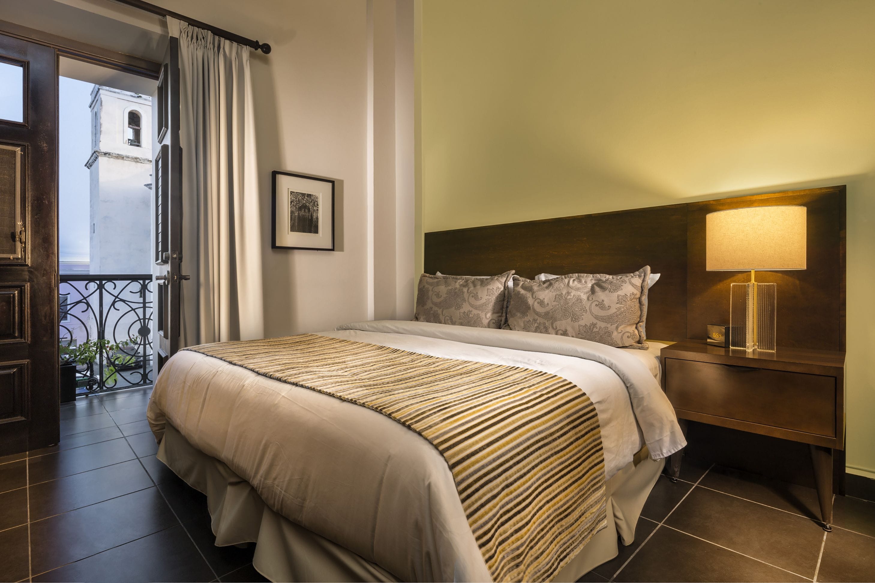 balcony king | premium bedding, in-room safe, desk, blackout curtains