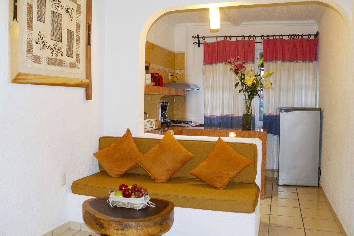 standard suite | living area | 34-inch tv with cable channels