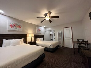 Pillowtop beds, free WiFi, bed sheets