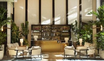 Hotel entrance and lobby at Hilton West Palm Beach