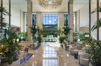 Hotel entrance and lobby at Hilton West Palm Beach
