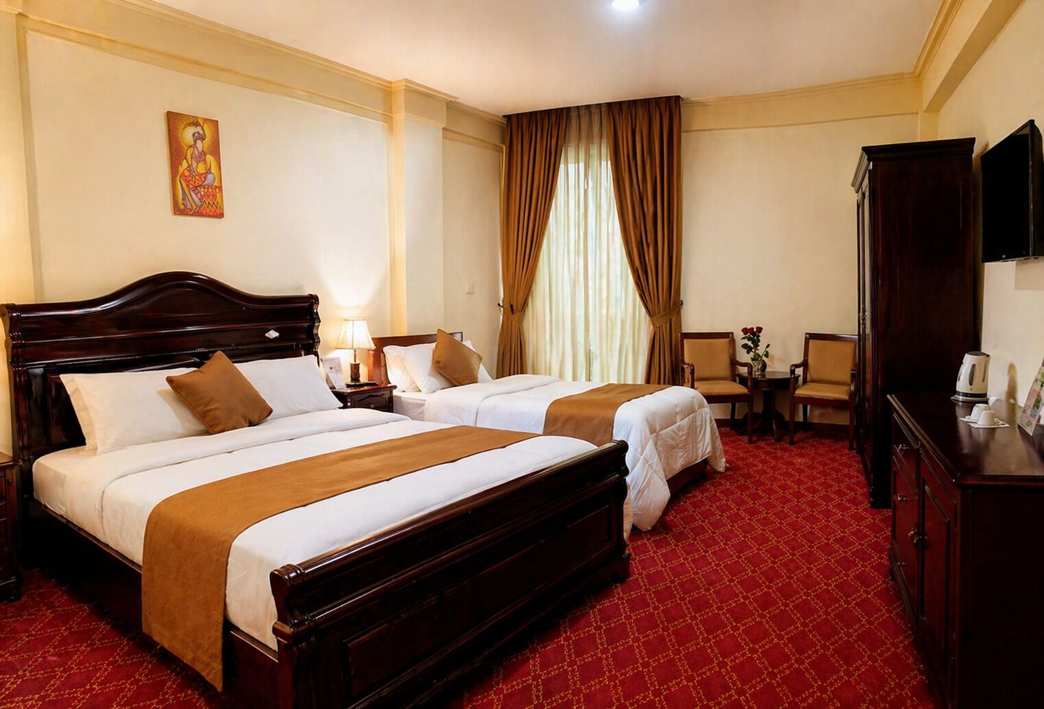 Premium bedding, memory-foam beds, in-room safe, individually furnished