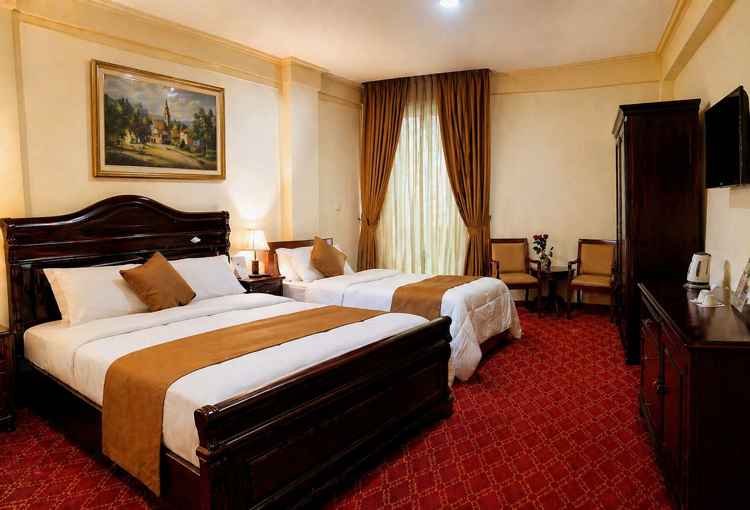 Premium bedding, memory-foam beds, in-room safe, individually furnished