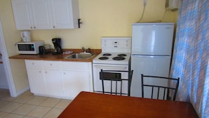 Suite, 1 Queen Bed with Sofa bed, Kitchen | Private kitchen | Coffee/tea maker, fridge, microwave - Black Sea Motel (Penticton)