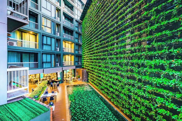 Outdoor pool, sun loungers