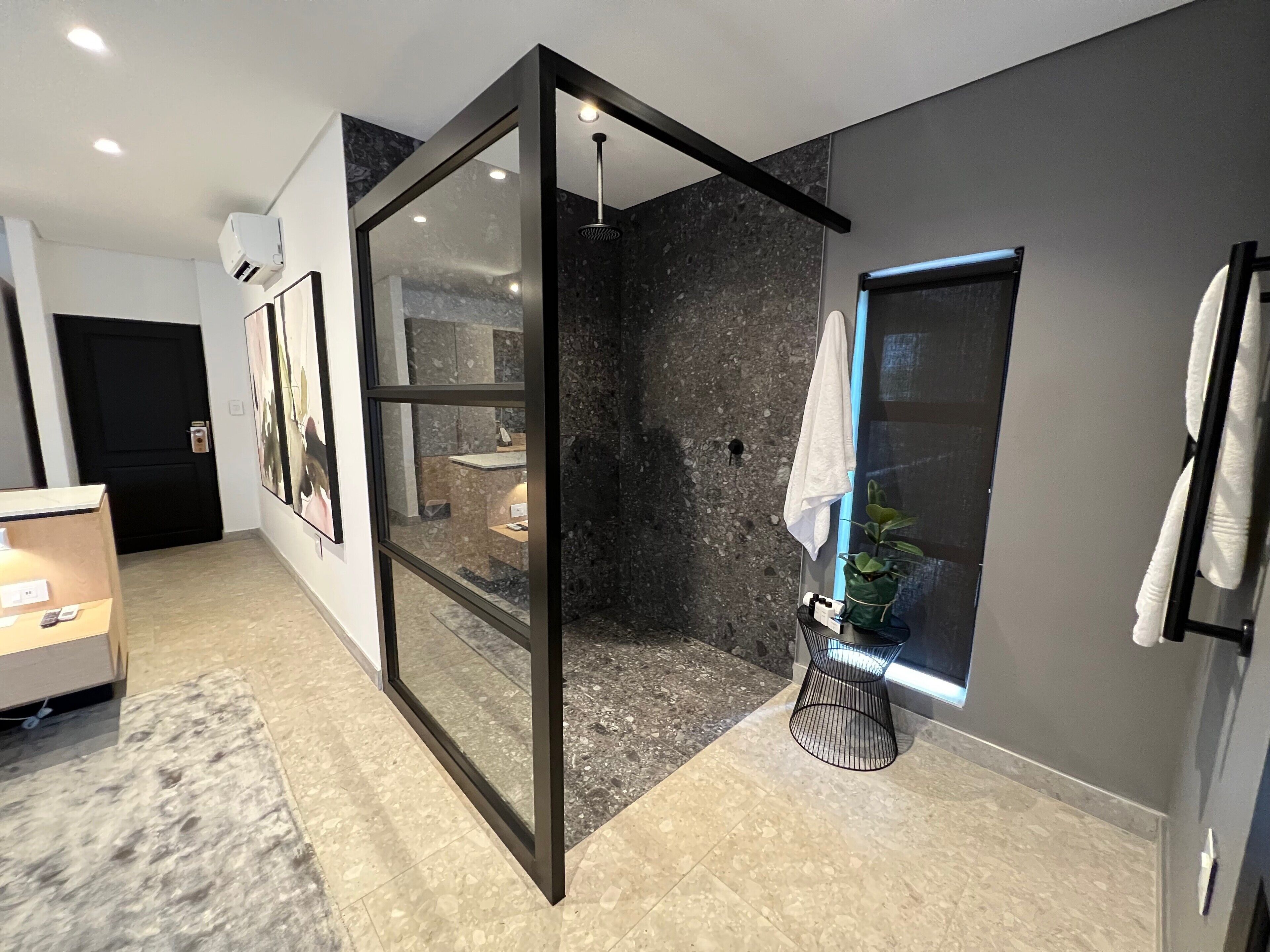 honeymoon suite (double) | bathroom | separate bathtub and shower, designer toiletries, hair dryer, slippers