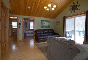 Cottage, 2 Bedrooms | Living area | TV, fireplace