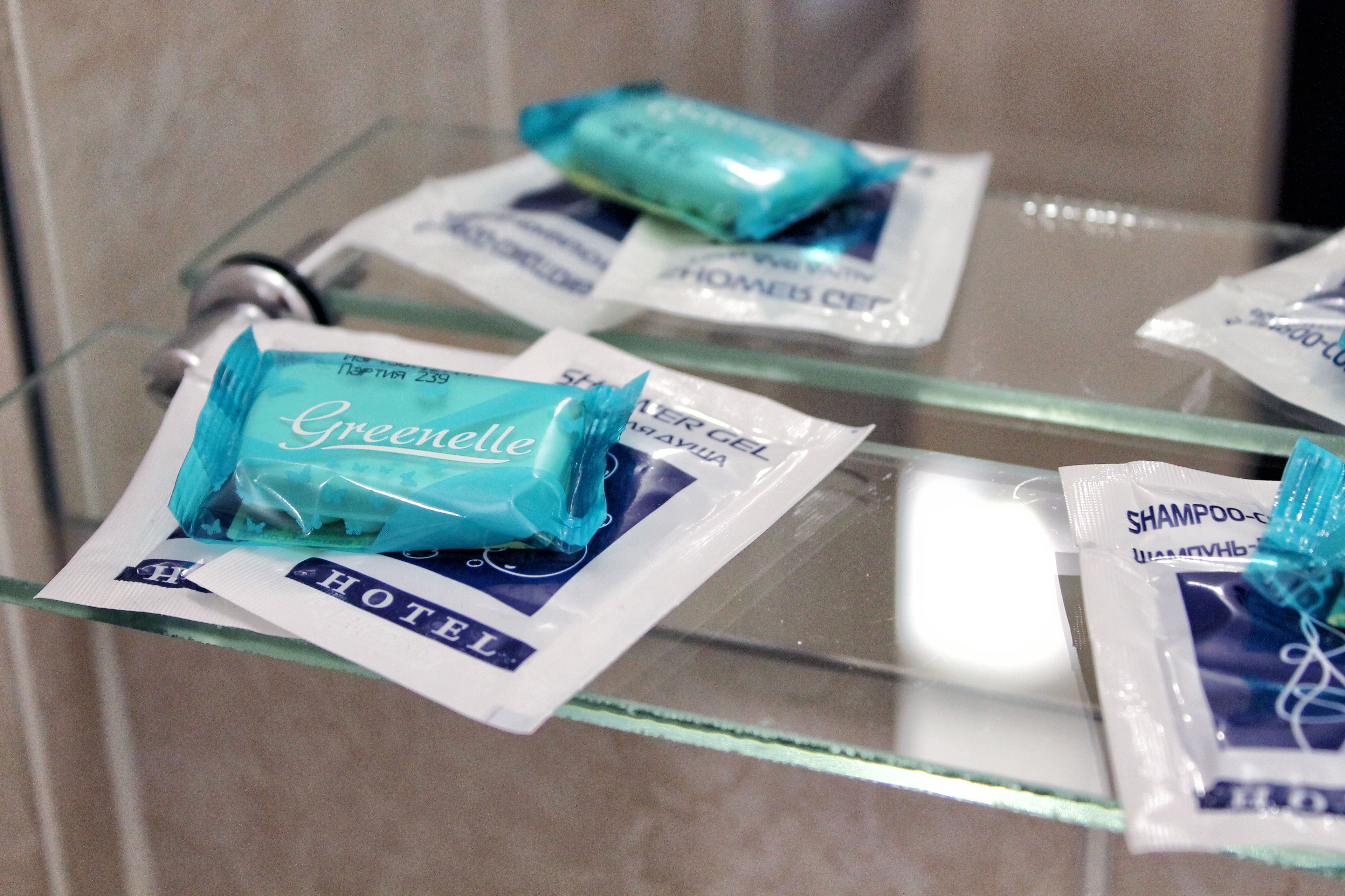 free toiletries, hair dryer, towels