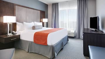 In-room safe, desk, blackout curtains, soundproofing