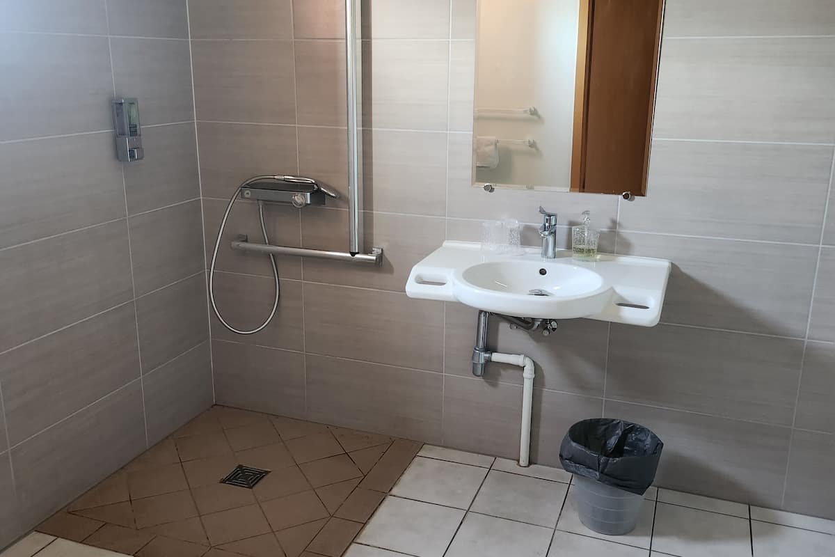 standard room, accessible | bathroom | hair dryer, towels