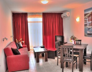 Apartment, 1 Bedroom | Living area | TV - Hotel Andromeda - All inclusive (Sunny Beach)