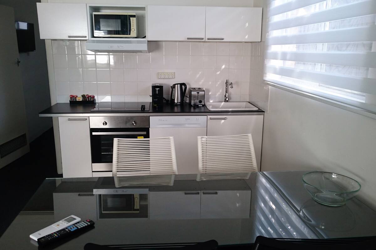 two bedroom apartment | private kitchen | fridge, microwave, espresso maker, coffee/tea maker