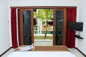 Deluxe-værelse - terrasse | Premium-sengetøj, pengeskab på værelset, baby-/barnesenge (tillægsgebyr)