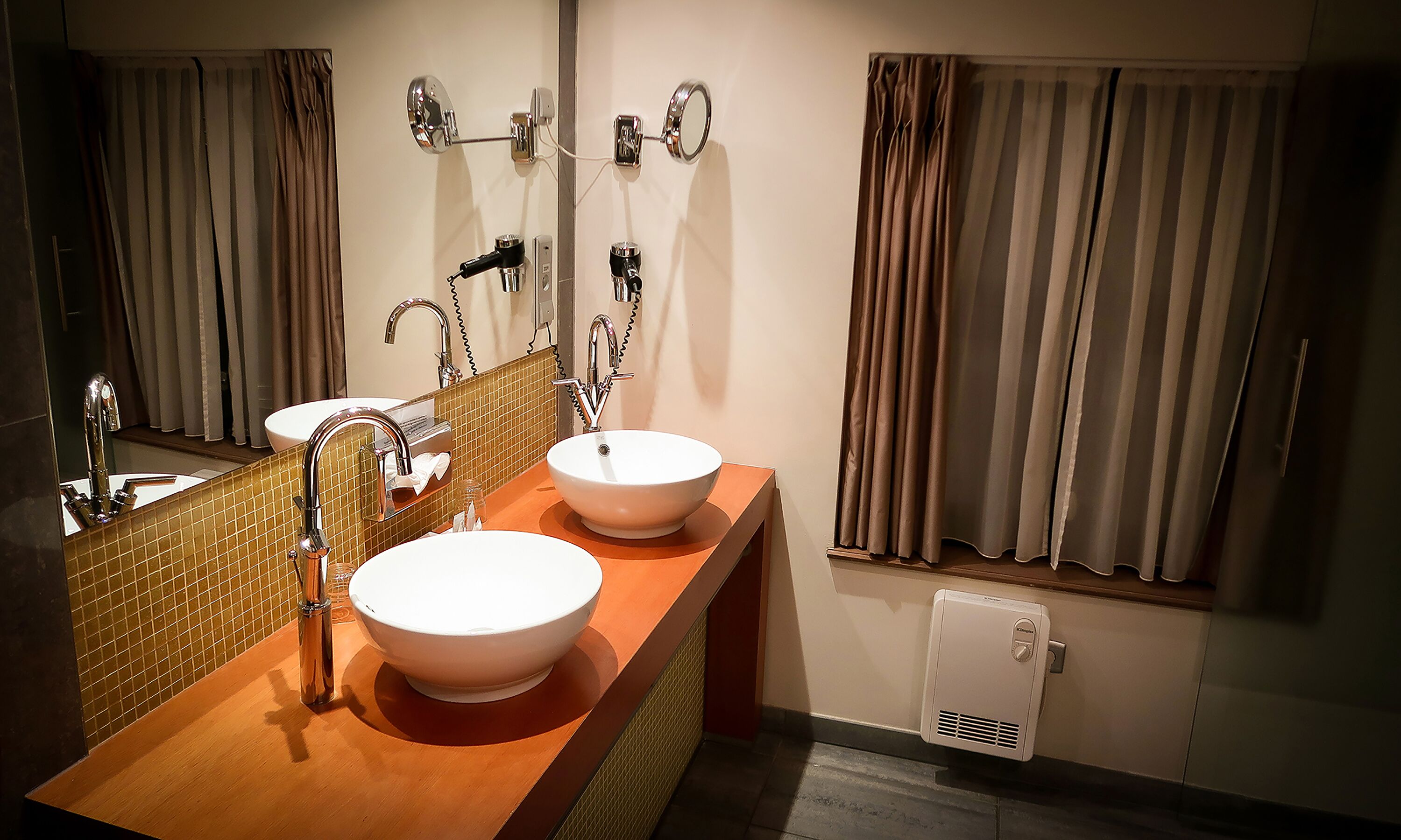 free toiletries, hair dryer, slippers, bidet