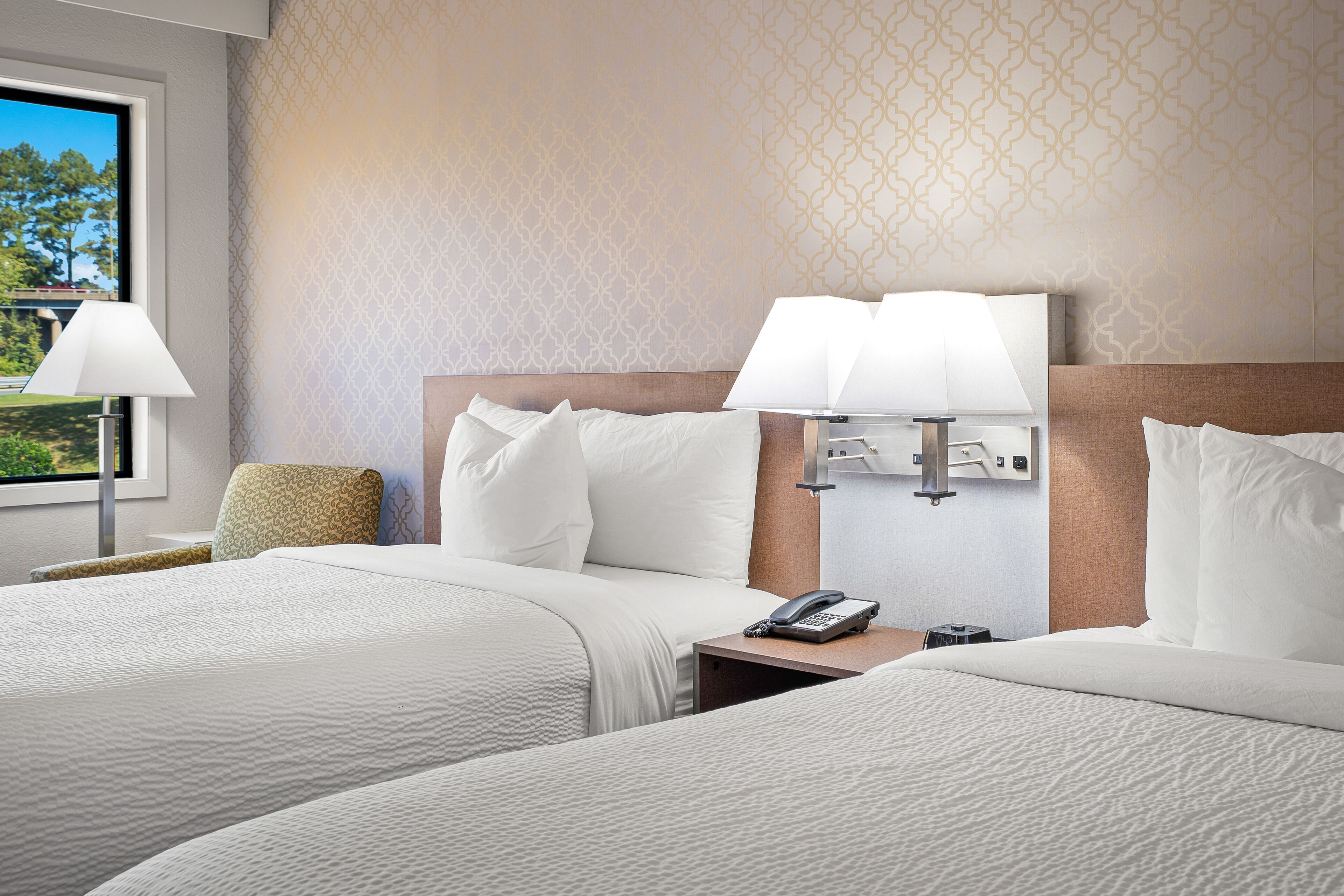 standard room, 2 queen beds | 1 bedroom, desk, laptop workspace, soundproofing