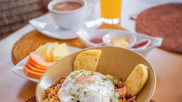 Breakfast, lunch, dinner served; international cuisine, pool views