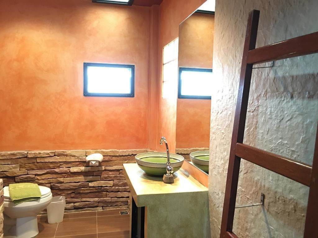 studio double room | bathroom | shower, hair dryer, towels