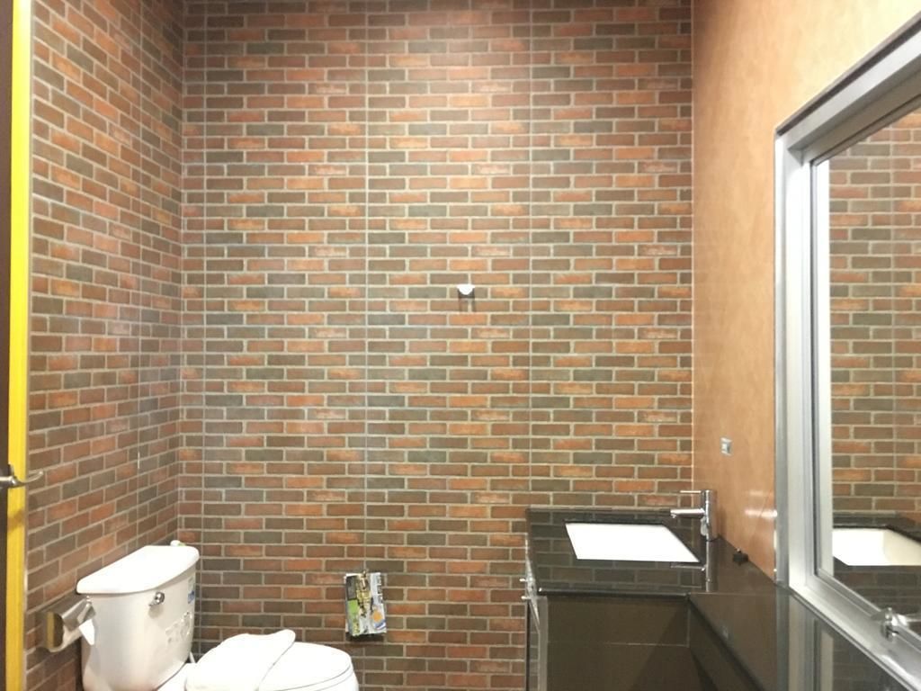 standard double room - building  | bathroom | shower, hair dryer, towels