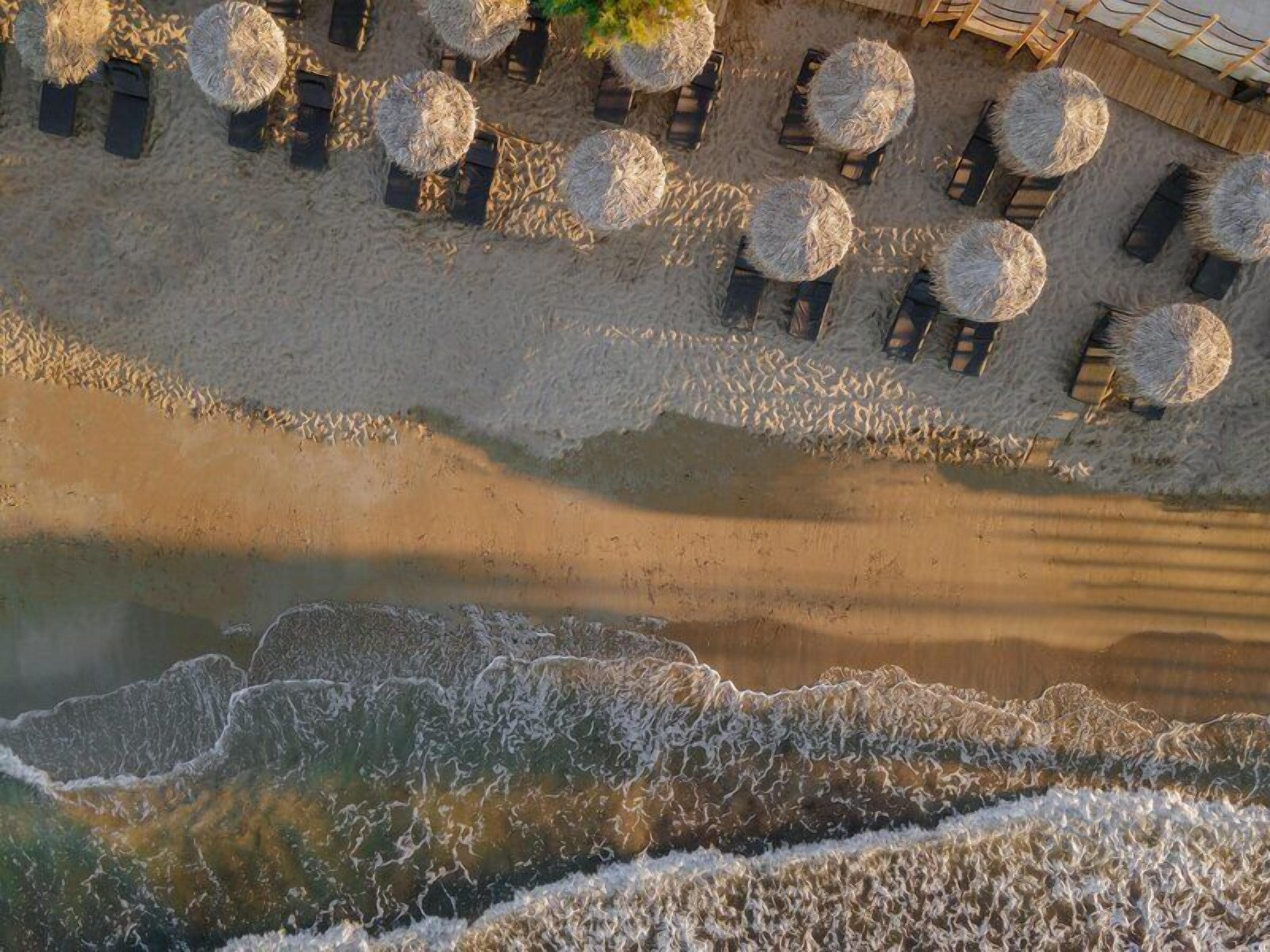 Ubicación a pie de playa, tumbonas y sombrillas