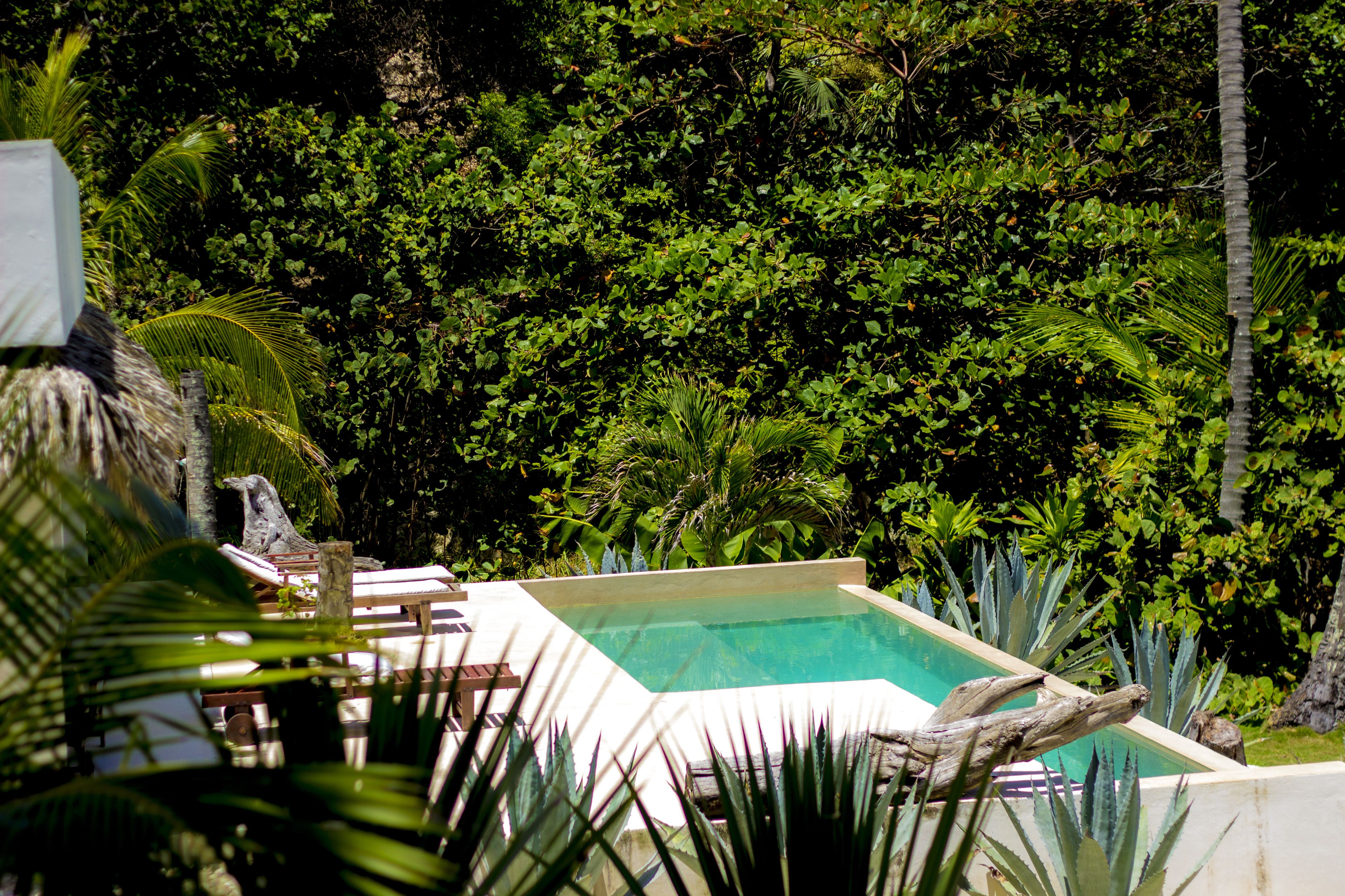 2 albercas al aire libre y camastros 