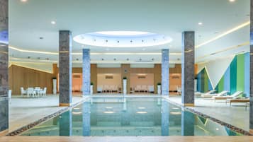 Indoor pool, pool loungers