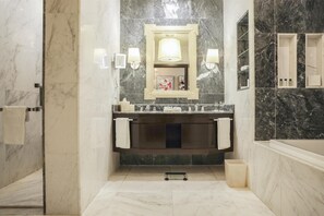 Eco-friendly toiletries, hair dryer, bathrobes, slippers