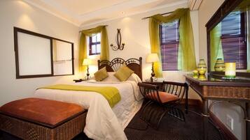 Honeymoon Room | Desk, laptop workspace, blackout drapes, iron/ironing board