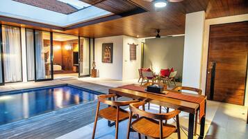 Villa, 2 Bedrooms, Private Pool (Daily Afternoon Tea) | Living area | 32-inch flat-screen TV with satellite channels, LED TV, DVD player