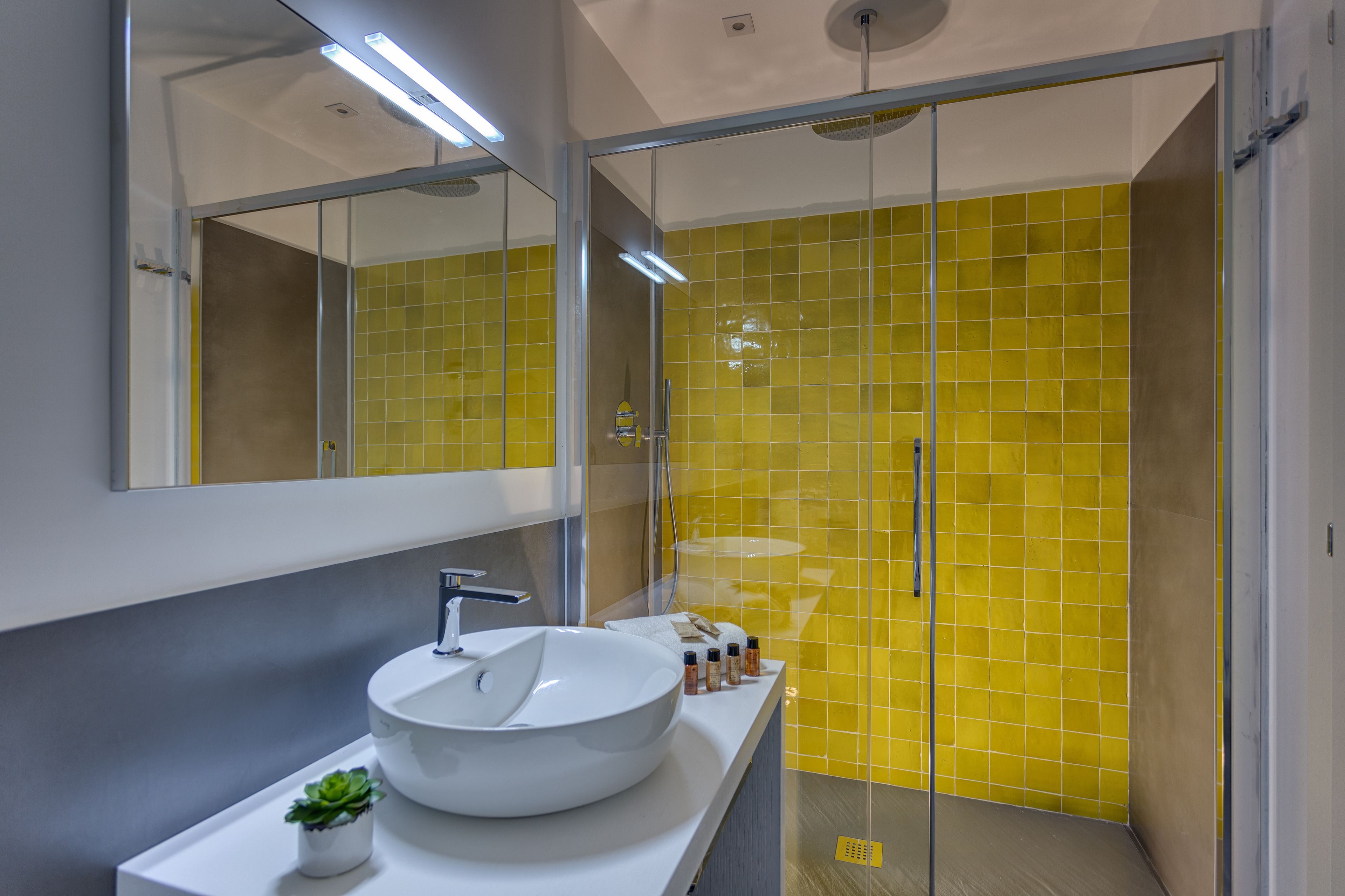 shower, rainfall showerhead, free toiletries, hair dryer