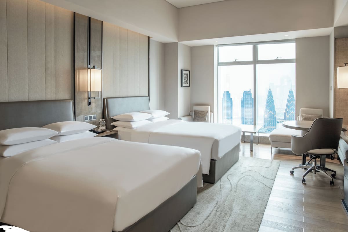 Room, 2 Double Beds, River View | 1 bedroom, minibar, in-room safe, desk