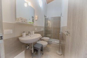 Hair dryer, bidet, towels