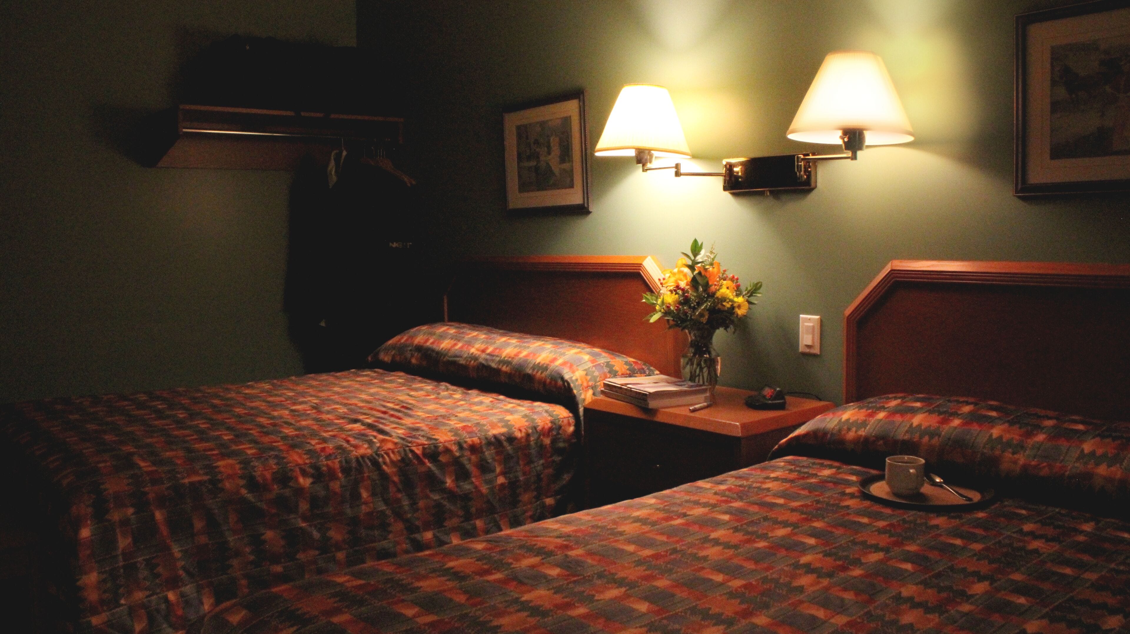 classic room, 2 double beds | 1 bedroom, desk, laptop workspace, blackout curtains