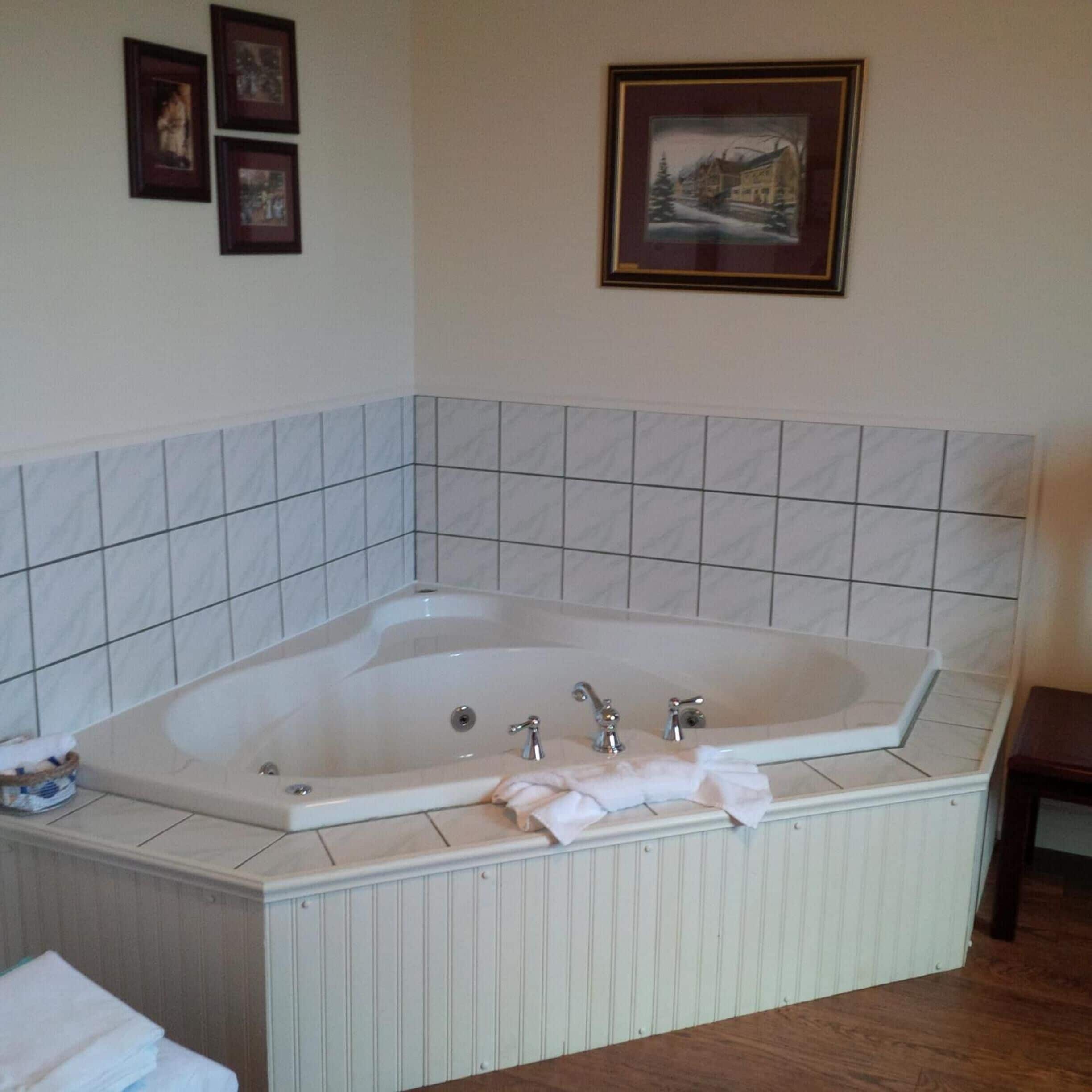 combined shower/bathtub, free toiletries, hair dryer, towels