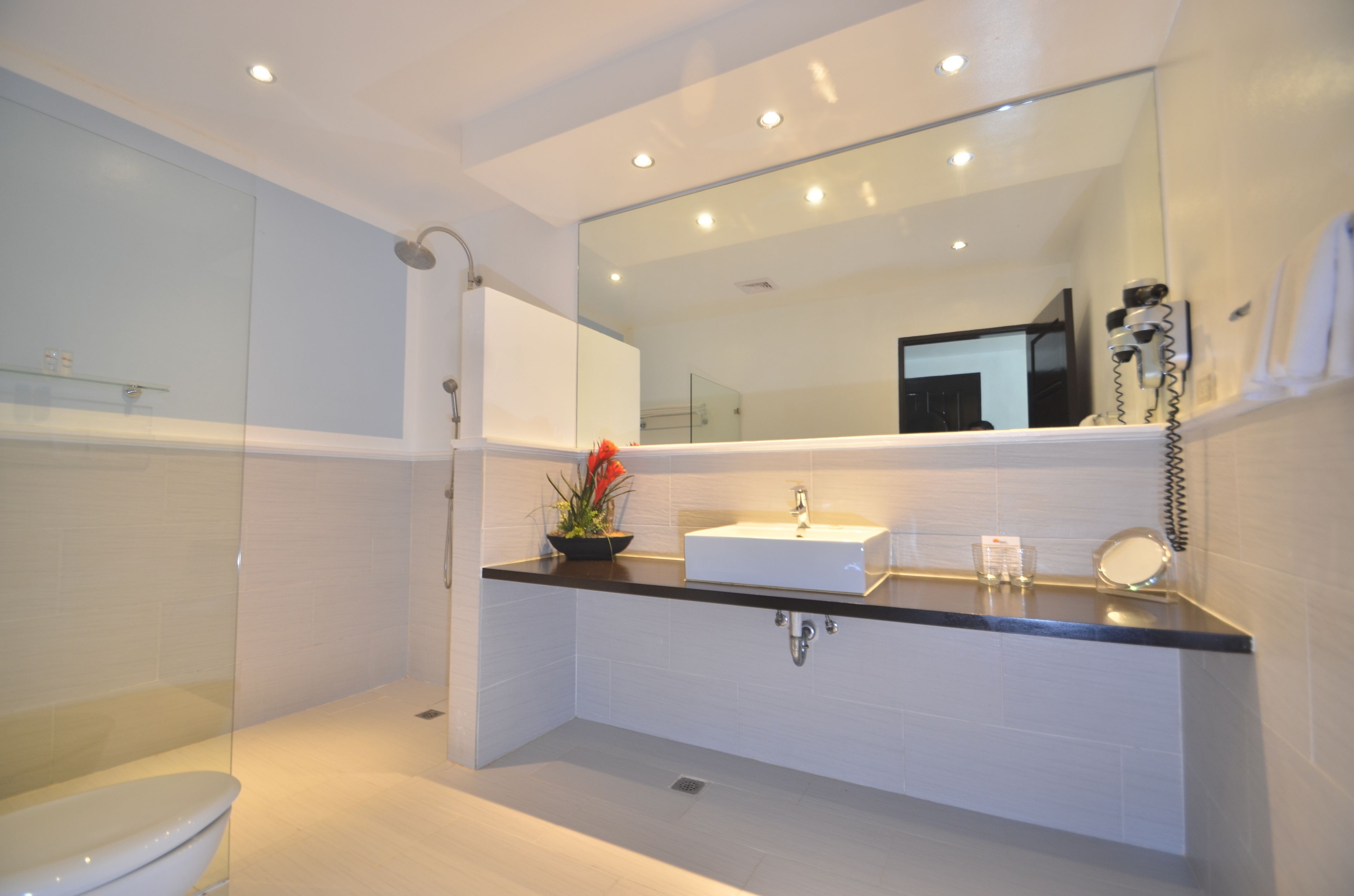 deluxe king suite room | bathroom | separate bathtub and shower, rainfall showerhead, free toiletries